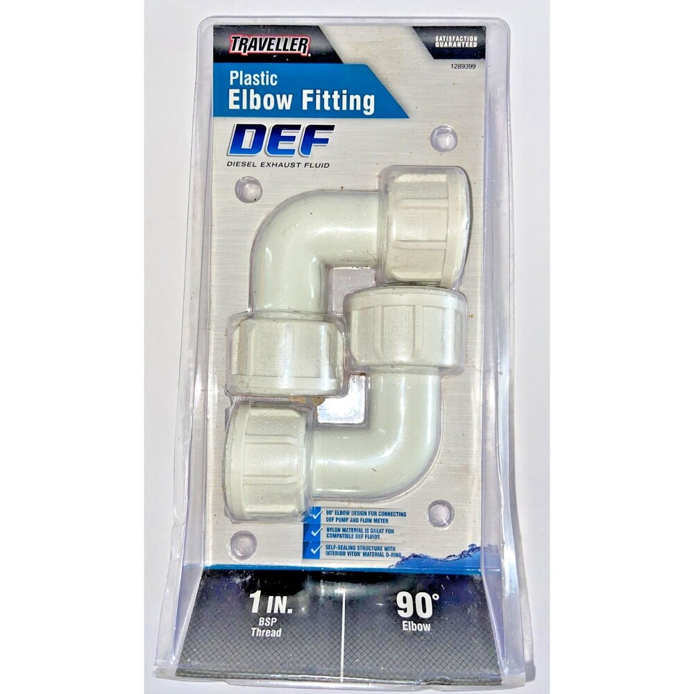 Traveller 1” Plastic 90 Degree Elbow Fitting DEF Diesel Exhaust Fluid 1”-BSP Nyl